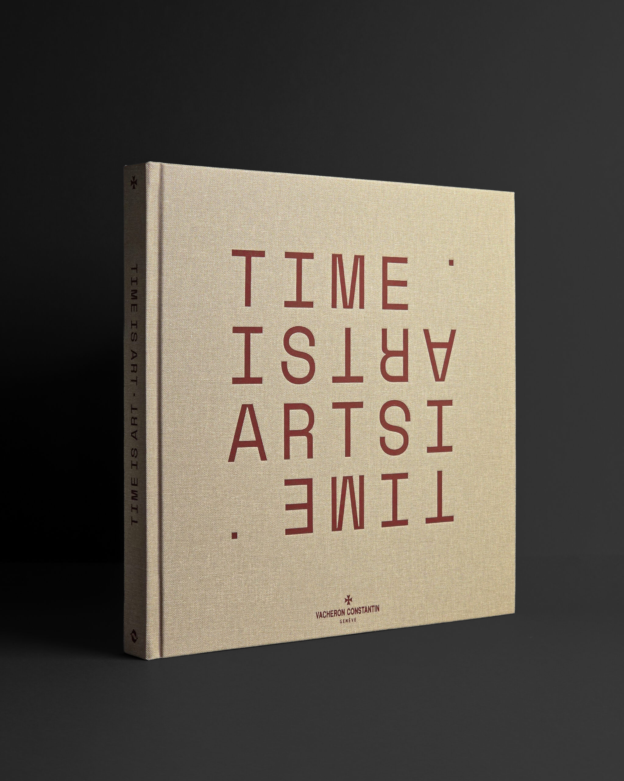 Vacheron Constantin: Time is Art hardcover with beige cloth binding and burgundy typography.