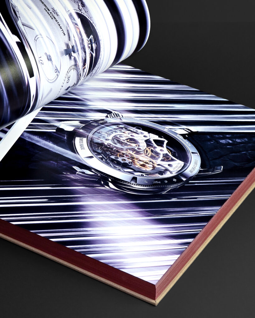 Detail of high-contrast watch photography inside Vacheron Constantin: Time is Art.