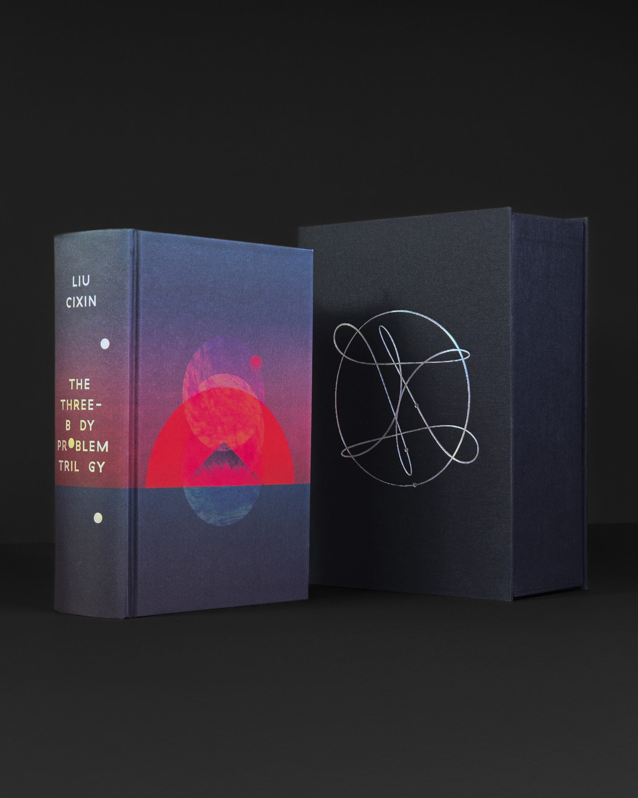 The Three-Body Problem Trilogy with printed Setalux cloth binding and holographic silver details.