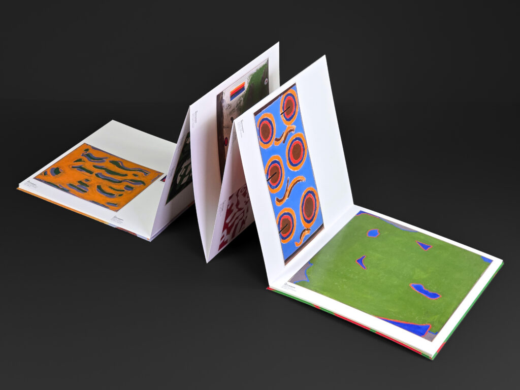 Extended Betty Parsons section showing how the 18-panel concertina creates a continuous sequence of artworks in space.